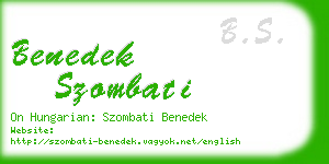 benedek szombati business card